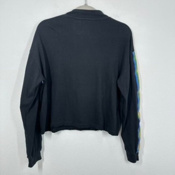 Disney Kid Size XL Black Rainbow Quarter Zip Sweatshirt Mickey Mouse Embroidered - Picture 5 of 5